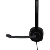 Logitech H151 Auricolare Cablato A Padiglione Ufficio Nero Nero, Cablato, Ufficio, 20 - 20000 Hz, 80 g, Auricolare, Nero