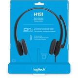 Logitech H151 Auricolare Cablato A Padiglione Ufficio Nero Nero, Cablato, Ufficio, 20 - 20000 Hz, 80 g, Auricolare, Nero