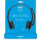 Logitech H151 Auricolare Cablato A Padiglione Ufficio Nero, Headset Nero, Cablato, Ufficio, 20 - 20000 Hz, 80 g, Auricolare, Nero