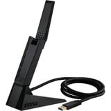 MSI AXE5400 scheda di interfaccia e adattatore USB 2.0, Adattatore Wi-Fi USB tipo A, USB 2.0, Maschio, Nero, Windows 10, Windows 11, 102 mm