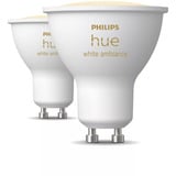 Philips Hue White Ambiance GU10 Spot Intelligente Confezione Doppia, Lampada a LED 