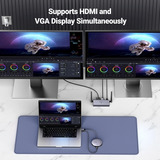 UGREEN CM586 HDMI 1x HDMI + 1x VGA, Estensione HDMI argento, HDMI, 1x HDMI + 1x VGA, 3840 x 2160 Pixel, Grigio, 4K Ultra HD, 50 m
