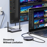 UGREEN CM586 HDMI 1x HDMI + 1x VGA, Estensione HDMI argento, HDMI, 1x HDMI + 1x VGA, 3840 x 2160 Pixel, Grigio, 4K Ultra HD, 50 m