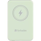 Verbatim Charge 'n' Go Polimeri di litio (LiPo) 5000 mAh Carica wireless Verde, Powerbank  verde chiaro, 5000 mAh, Polimeri di litio (LiPo), Quick Charge 3.0, Carica wireless, Verde