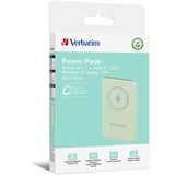 Verbatim Charge 'n' Go Polimeri di litio (LiPo) 5000 mAh Carica wireless Verde, Powerbank  verde chiaro, 5000 mAh, Polimeri di litio (LiPo), Quick Charge 3.0, Carica wireless, Verde