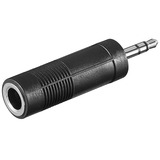 goobay 11101 adattatore per inversione del genere dei cavi 3.5 mm 6.35 mm Nero Nero, 3.5 mm, 6.35 mm, Nero