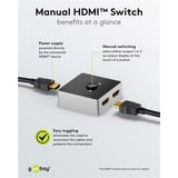 goobay 58486, Switch HDMI Nero/Argento