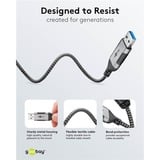 goobay Cavo adattatore Ethernet USB-A 3.2 Gen1 > RJ-45, Slim Nero/grigio