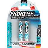 Ansmann 1.2 V rechargeable battery NiMH Nichel-Metallo Idruro (NiMH) argento, Nichel-Metallo Idruro (NiMH), 1,2 V, 1300 mAh