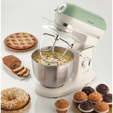 Ariete 1588 Impastatrice Planetaria - Pane, pizza e dolci - 7 Velocità - 3 Fruste - 5,5 Litri - Acciaio Inox - 2400 Watt - Linea Vintage - Verde, Robot da cucina verde chiaro/crema, pizza e dolci - 7 Velocità - 3 Fruste - 5,5 Litri - Acciaio Inox - 2400 Watt - Linea Vintage - Verde, Sbattitore con base, Verde, Impasto, Miscelatura, 5,5 L, Verde, Manopola