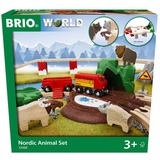 BRIO Nordic Animal Set Nordic Animal Set, Modello di ferrovia e di treno, Ragazzo, Plastica, Legno, 26 pz, 0,3 anno/i, Multicolore