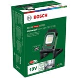 Bosch UniversalWorkLight 18V-2100 Nero, Verde, Riflettore di costruzione 1500 mAh, Nero, Verde, Luce da lavoro indipendente