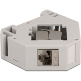 DeLOCK Adattatore su guida DIN con modulo Keystone RJ-45 > Cat.6a LSA, Modulo di Keystone grigio