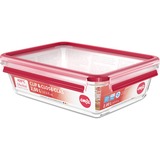 Emsa CLIP & CLOSE N1041100 recipiente per cibo Rettangolare Scatola 2 L Trasparente 1 pz trasparente/Rosso, Scatola, Rettangolare, 2 L, Trasparente, Vetro, 420 °C