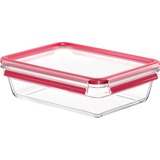 Emsa CLIP & CLOSE N1041100 recipiente per cibo Rettangolare Scatola 2 L Trasparente 1 pz, Casella trasparente/Rosso, Scatola, Rettangolare, 2 L, Trasparente, Vetro, 420 °C