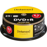 Intenso DVD+R 8.5GB 8x Double Layer 25er Cakebox 8,5 GB DVD+R DL 25 pz, Supporti vergini DVD DVD+R DL, 120 mm, Scatola per torte, 25 pz, 8,5 GB