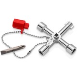 KNIPEX 00 11 03 chiave di armadietti di controllo e utilità Metallico, Rosso, Zinco pressofuso, 4 gamba/gambe, 4 testina/e, Cerchio, Quadrato, Triangolo, 5,6,8 mm