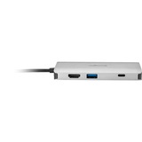 Kensington Hub portatile senza driver 8-in-1 USB-C UH1400P argento, USB 3.2 Gen 1 (3.1 Gen 1) Type-C, 85 W, 10,100,1000 Mbit/s, Nero, Argento, MicroSD (TransFlash), SD, Cina