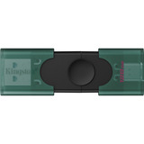 Kingston DataTraveler 128GB USB-A + USB-C 3.2 Gen 1 DuoG2, Chiavetta USB verde/Nero, 128 GB, USB Type-A / USB Type-C, 3.2 Gen 1 (3.1 Gen 1), Cuffia, 10 g, Nero, Verde