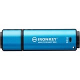 Kingston IronKey Vault Privacy 50 32 GB, Chiavetta USB celeste/Nero
