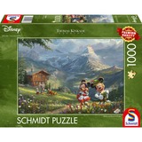 Schmidt Spiele Thomas Kinkade Studios: Disney - Mickey & Minnie nelle Alpi, Puzzle 