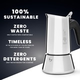 Bialetti Venus Induzione 4 Tazze argento, 0,23 L, Nero, Acciaio inossidabile, 4 tazze, Acciaio inossidabile, Venus Induction, CE