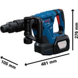 Bosch Martello perforatore a batteria GSH 18V-5 Professional solo, 18 Volt, Martello di scalpellatura blu/Nero