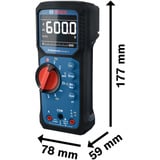Bosch Multimetro digitale GDM 600-15 Professional, Strumento di misura blu/Nero