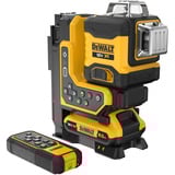 DEWALT Laser multilinea a batteria 3x360° DCLE34035D1, 18 Volt, con telecomando, Attraversare la linea laser Nero/Giallo