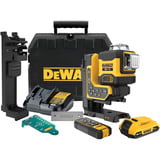 DEWALT Laser multilinea a batteria 3x360° DCLE34035D1, 18 Volt, con telecomando, Attraversare la linea laser Nero/Giallo