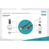 Digitus Cavo di collegamento USB 3.2 Gen 1 USB-A > Micro USB-B Nero