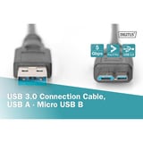 Digitus Cavo di collegamento USB 3.2 Gen 1 USB-A > Micro USB-B Nero