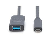 Digitus Cavo di prolunga attivo USB 3.2 Gen 2, connettore USB-C > presa USB-A Nero