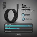 Digitus Cavo di prolunga attivo USB 3.2 Gen 2, connettore USB-C > presa USB-A Nero