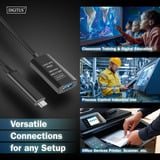 Digitus Cavo di prolunga attivo USB 3.2 Gen 2, connettore USB-C > presa USB-A Nero