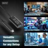 Digitus Cavo di prolunga attivo USB 3.2 Gen 2, connettore USB-C > presa USB-A Nero