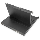 Digitus Console KVM LCD HD modulare con TFT 19" 8 porte HDMI, Switch KVM Nero