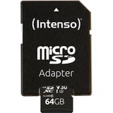 Intenso 3433490 memoria flash 64 GB MicroSDXC UHS-I Classe 10 64 GB, MicroSDXC, Classe 10, UHS-I, 100 MB/s, 45 MB/s