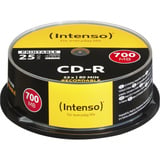 Intenso CD-R 700MB 25 pz, CD supporti vergine 52x, CD-R, 120 mm, 700 MB, Scatola per torte, 25 pz