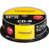 Intenso CD-R 700MB 25 pz, CD supporti vergine 52x, CD-R, 120 mm, 700 MB, Scatola per torte, 25 pz