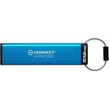 Kingston IronKey Keypad 200C USB-C da 512 GB, FIPS 140-3 livello 3 AES-256, Chiavetta USB FIPS 140-3 livello 3 AES-256, 512 GB, USB tipo-C, 3.2 Gen 1 (3.1 Gen 1), 280 MB/s, Sleeve, Blu