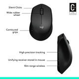 Logitech M330 Silent Plus mouse Mano destra RF Wireless Meccanico 1000 DPI Nero, Mano destra, Meccanico, RF Wireless, 1000 DPI, Nero