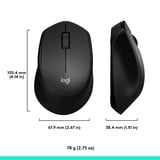 Logitech M330 Silent Plus mouse Mano destra RF Wireless Meccanico 1000 DPI Nero, Mano destra, Meccanico, RF Wireless, 1000 DPI, Nero