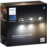 Philips Hue White Ambiance Milliskin spot da incasso confezione da 3, Luce LED argento