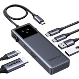 UGREEN 35998 hub di interfaccia USB tipo-C 10000 Mbit/s, Docking station argento, USB tipo-C, HDMI, USB 3.2 Gen 1 (3.1 Gen 1) Type-A, USB tipo-C, 10000 Mbit/s, 100 W, 4K Ultra HD