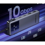 UGREEN 35998 hub di interfaccia USB tipo-C 10000 Mbit/s, Docking station argento, USB tipo-C, HDMI, USB 3.2 Gen 1 (3.1 Gen 1) Type-A, USB tipo-C, 10000 Mbit/s, 100 W, 4K Ultra HD