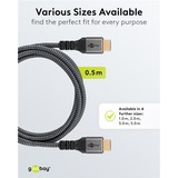 goobay Cavo HDMI Plus Ultra ad alta velocità, 8K @ 60Hz grigio