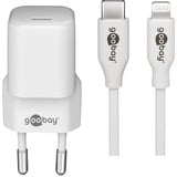 goobay Set di ricarica Apple Lightning / USB-C PD 30 Watt, Caricabatterie bianco