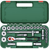 Bosch Set di cricchetto 1/2" con chiavi a bussola, 25 pezzi, chiave combinata   verde