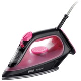 Braun TexStyle 1 Ferro da stiro a secco e a vapore Ceramica 2000 W Nero, Porpora fucsia/Nero, Ferro da stiro a secco e a vapore, Ceramica, 1,9 m, 130 g/min, Nero, Porpora, 220 L